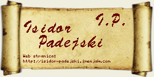 Isidor Padejski vizit kartica